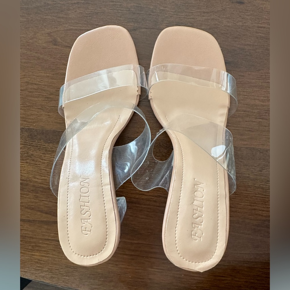 Women’s clear high heel shoes size 7